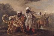 George Stubbs Cheetah and Stag with Two Indians oil painting reproduction